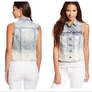 *NEW* SILVER JEANS Grunge Distressed Denim Vest M